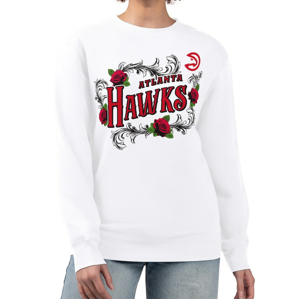 NBA Atlanta Hawks G-III 4Her by Carl Banks Women's Roses Fleece Tri-Blend Sweatshirt