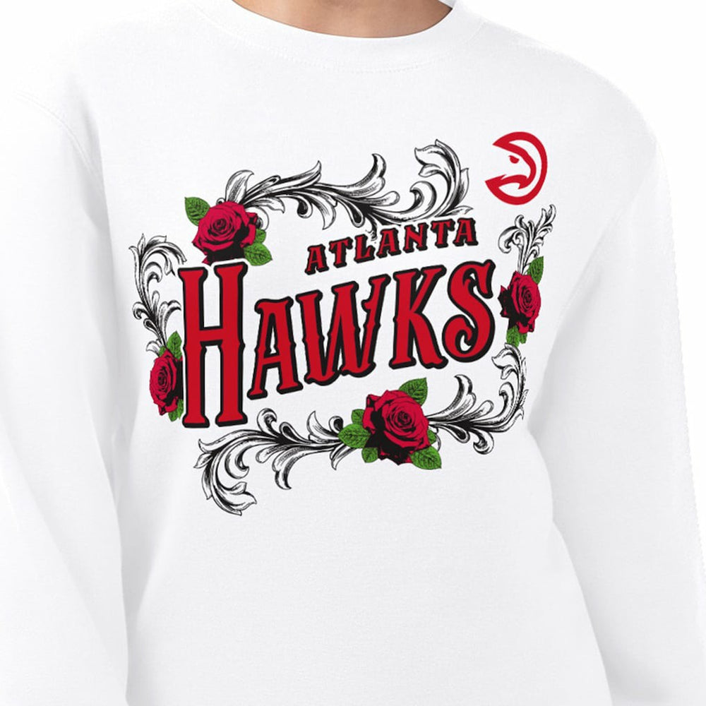 NBA Atlanta Hawks G-III 4Her by Carl Banks Women's Roses Fleece Tri-Blend Sweatshirt