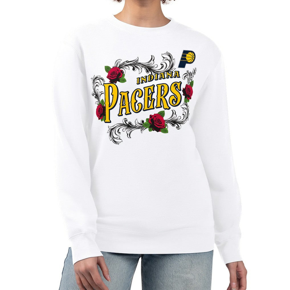 NBA Indiana Pacers G-III 4Her by Carl Banks Women's Roses Fleece Tri-Blend Sweatshirt