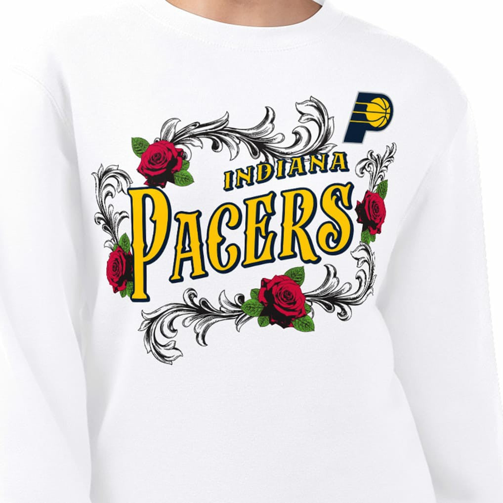 NBA Indiana Pacers G-III 4Her by Carl Banks Women's Roses Fleece Tri-Blend Sweatshirt