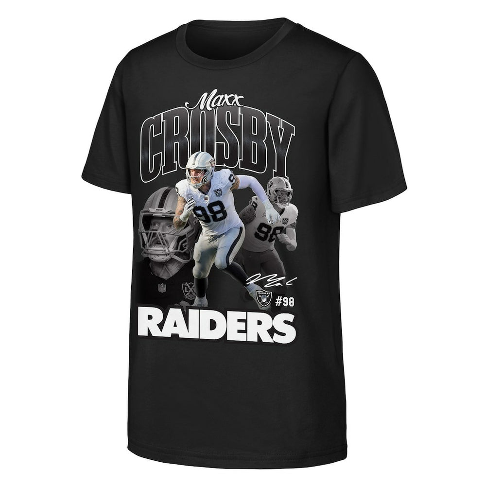 Maxx Crosby  Outerstuff Youth Triple Pic T-Shirt - Las Vegas Raiders