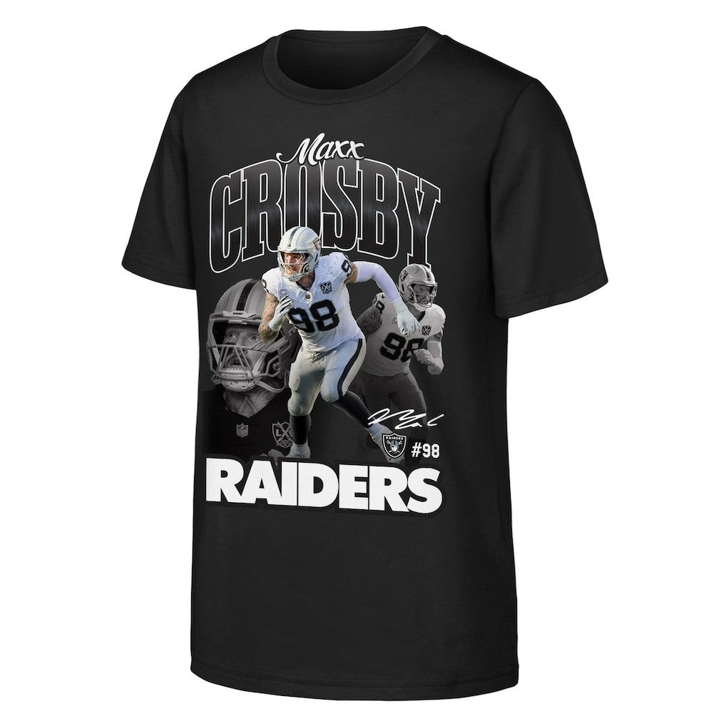 Maxx Crosby  Outerstuff Youth Triple Pic T-Shirt - Las Vegas Raiders