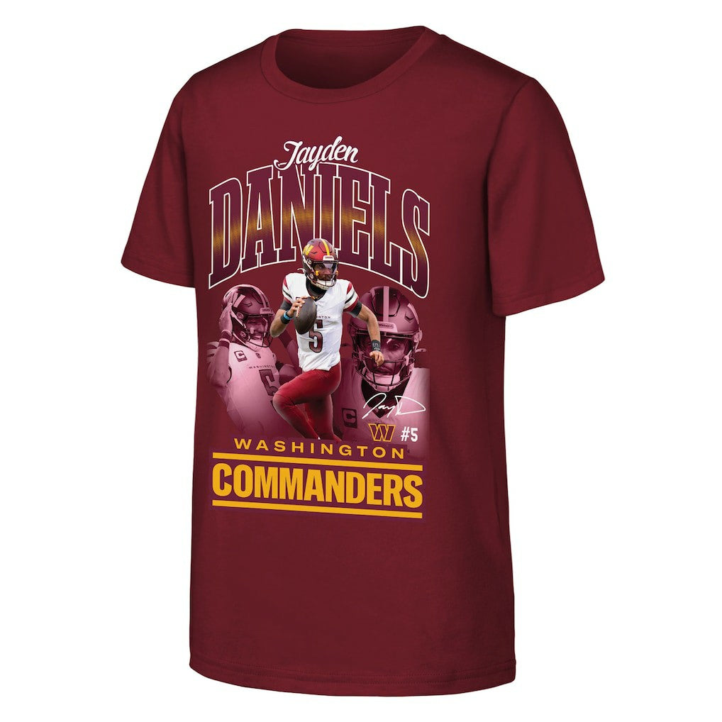 Jayden Daniels  Outerstuff Youth Triple Pic T-Shirt - Washington Commanders