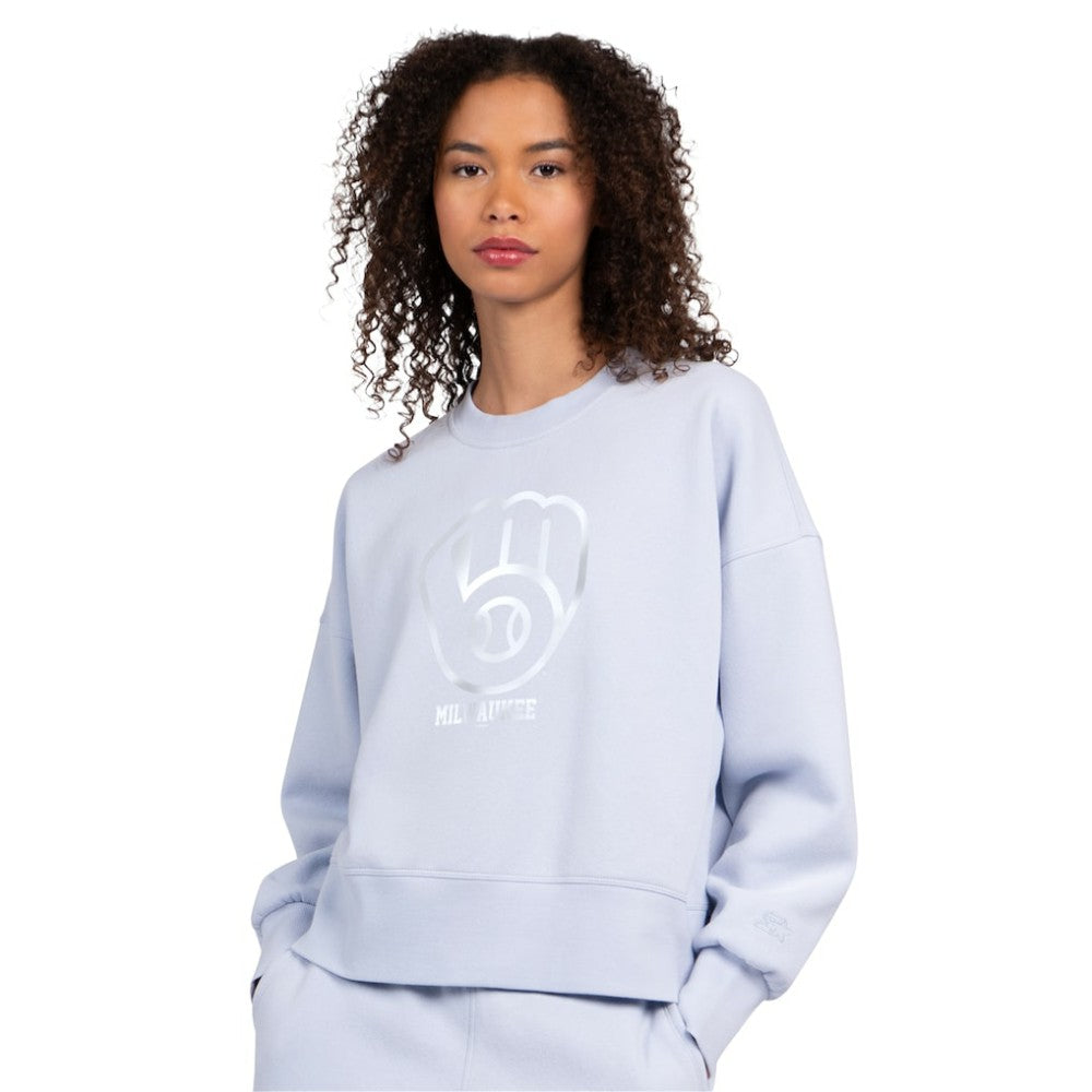 MLB Milwaukee Brewers Starter Women's Pastels Boxy Fleece Sweatshirt