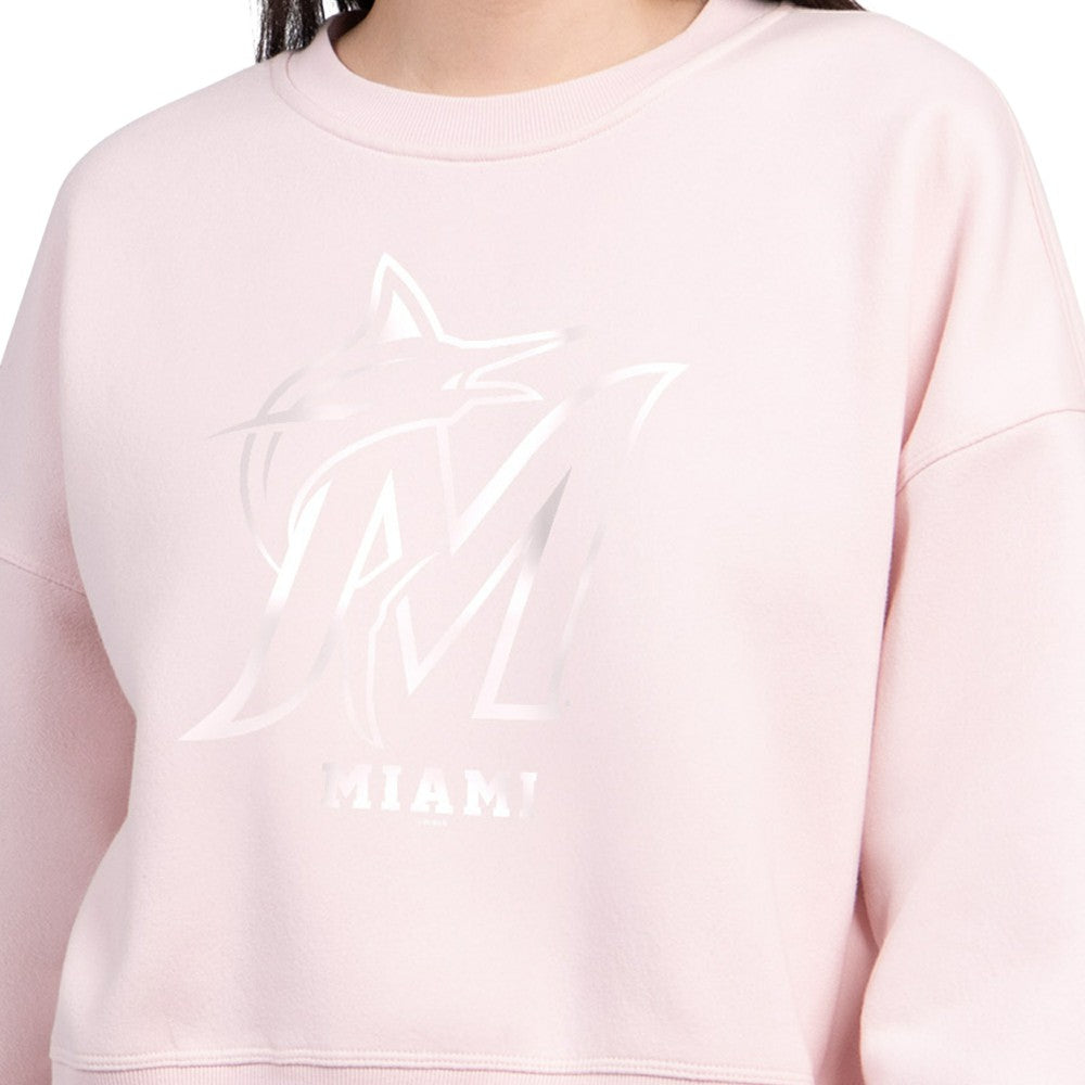MLB Miami Marlins Starter Women's Pastels Boxy Fleece Sweatshirt