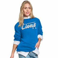 Starter Women's Groovy Script Fleece Crewneck Sweatshirt - Detroit Lions