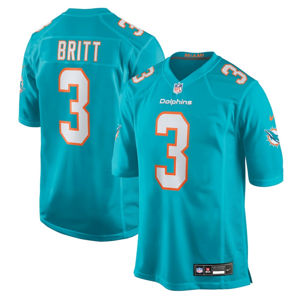K.J. Britt  Team Game Jersey - Miami Dolphins