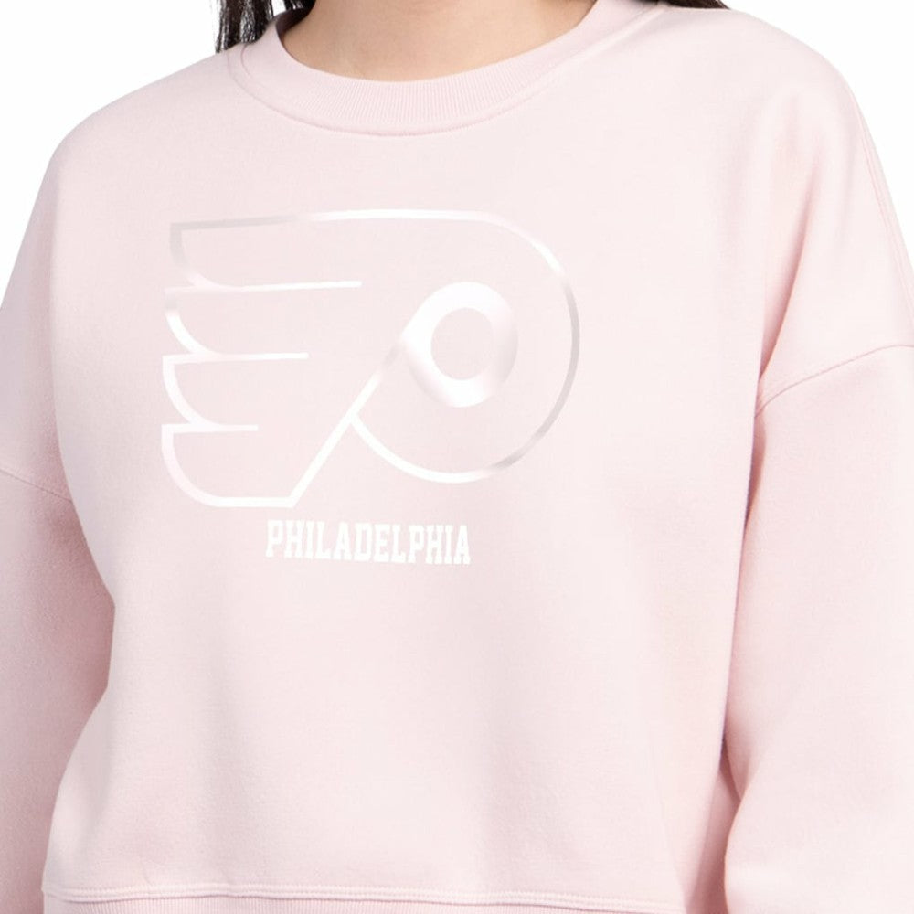 NHL Pink Philadelphia Flyers Starter Women's Boxy Cropped Sweatshirt