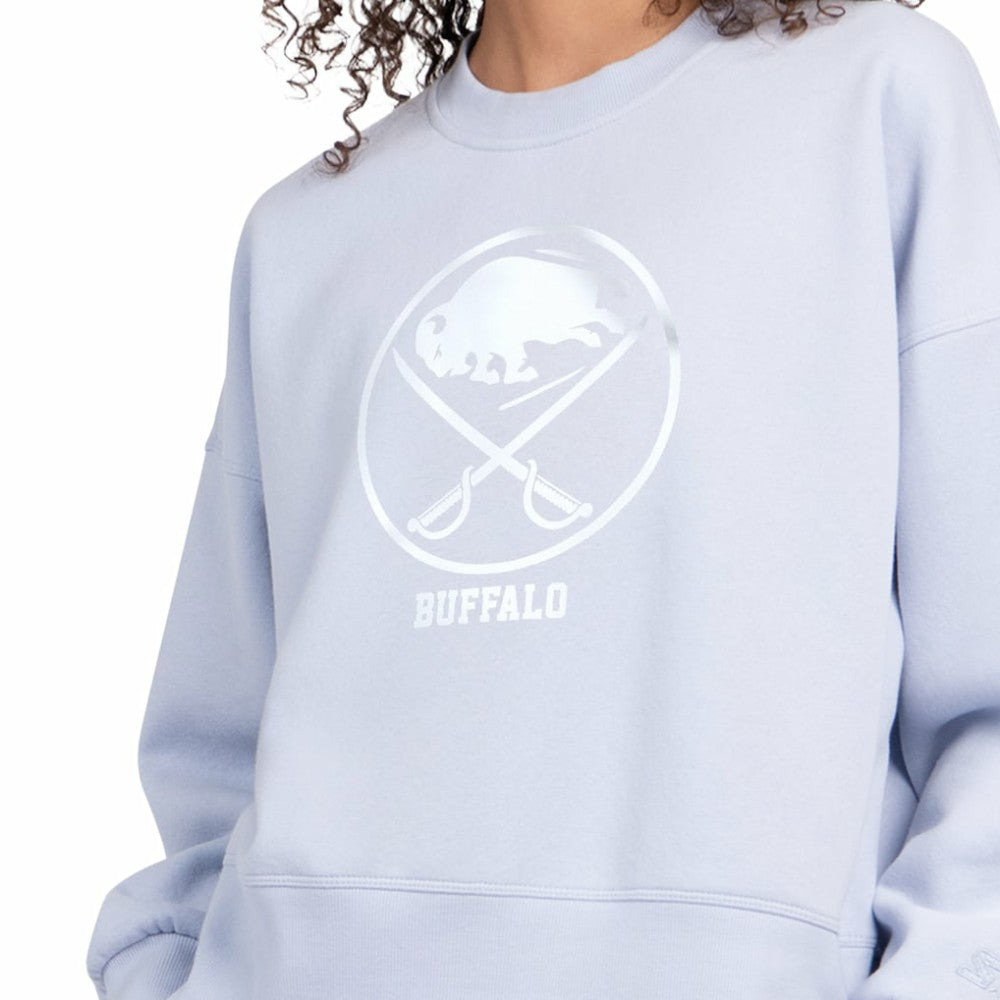 NHL Blue Buffalo Sabres Starter Women's Boxy Cropped Sweatshirt