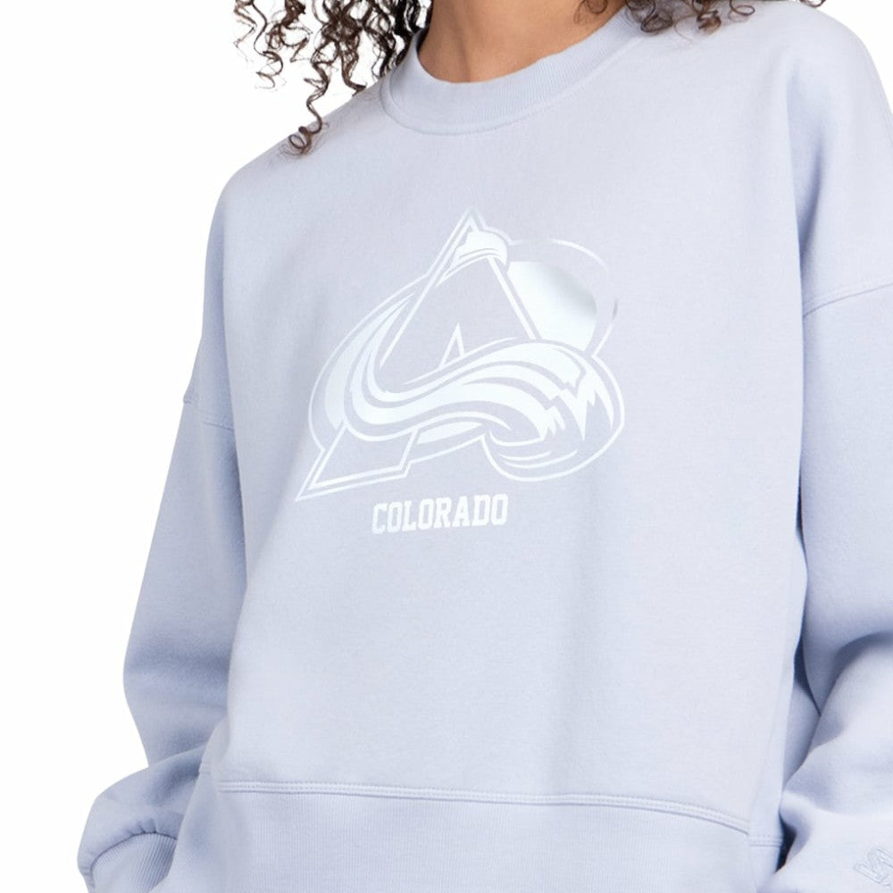 NHL Blue Colorado Avalanche Starter Women's Boxy Cropped Sweatshirt
