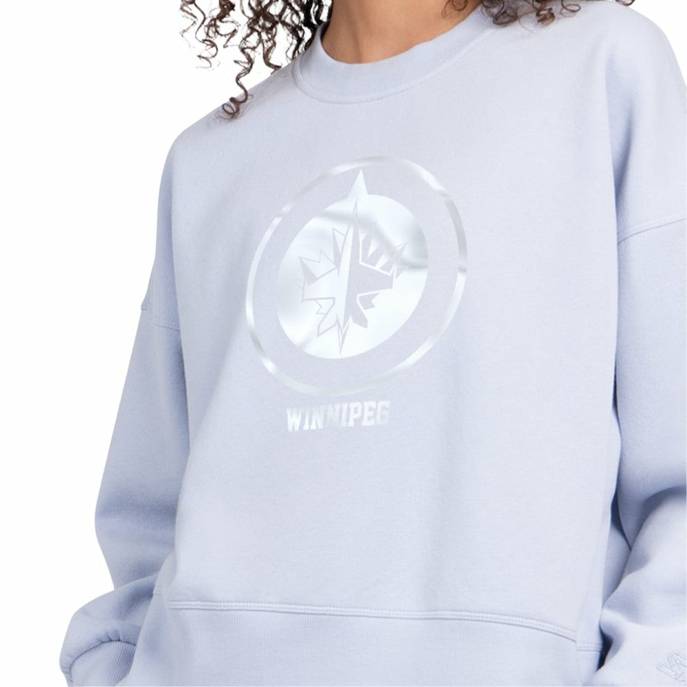 NHL Blue Winnipeg Jets Starter Women's Boxy Cropped Sweatshirt