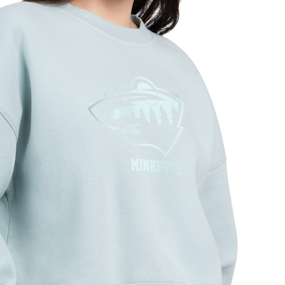 NHL Green Minnesota Wild Starter Women's Boxy Cropped Sweatshirt