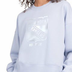 NHL Blue New York Rangers Starter Women's Boxy Cropped Sweatshirt