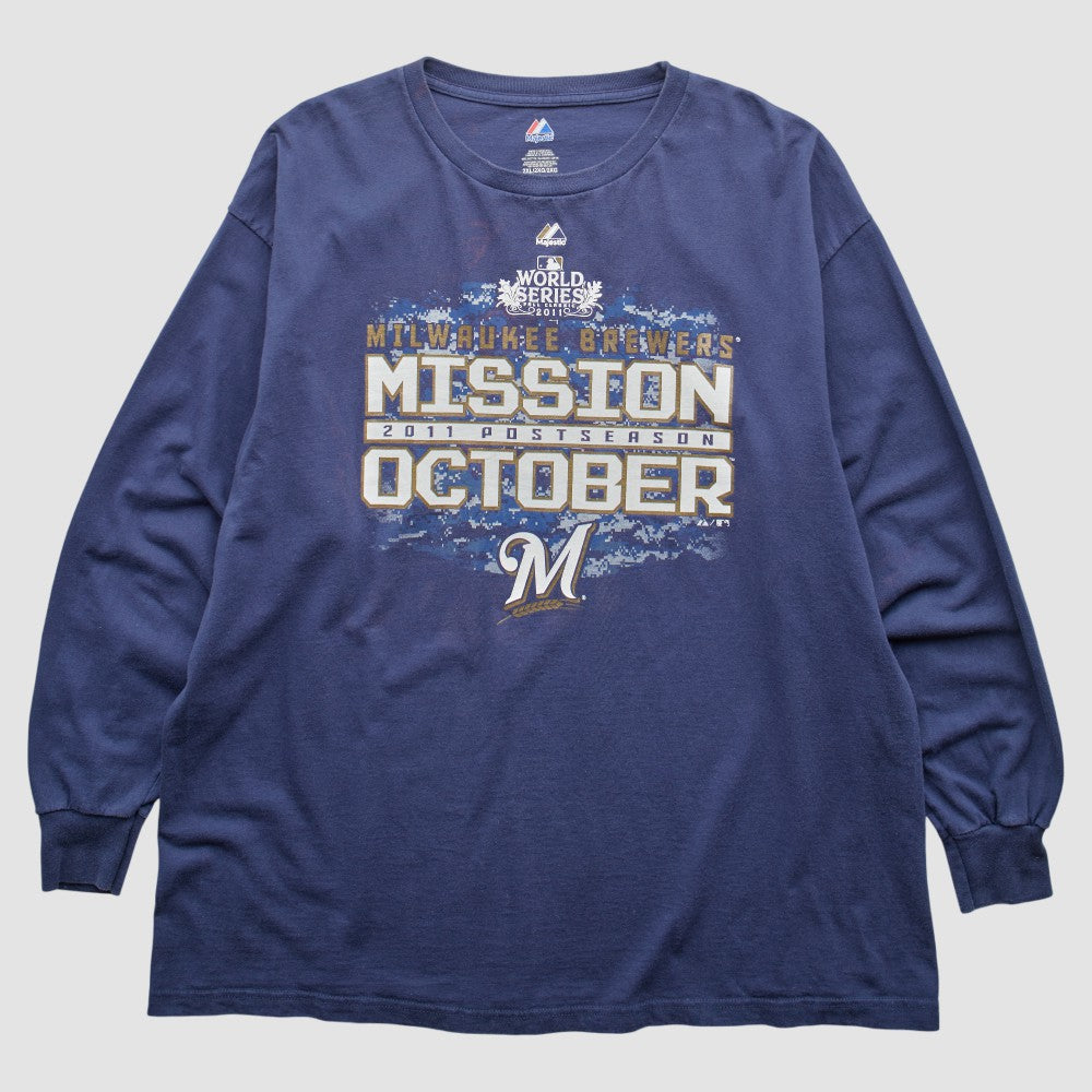 MLB Milwaukee Brewers Majestic 2011 Long Sleeve T-Shirt