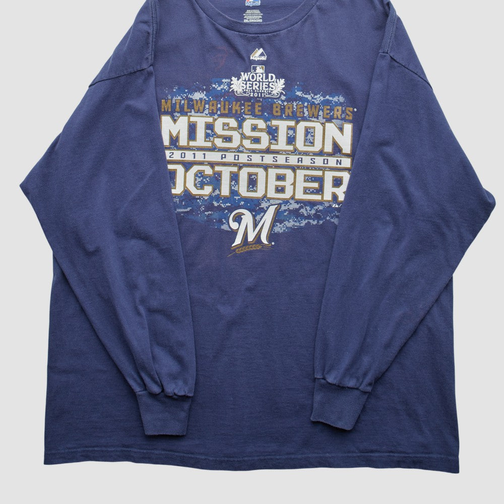 MLB Milwaukee Brewers Majestic 2011 Long Sleeve T-Shirt