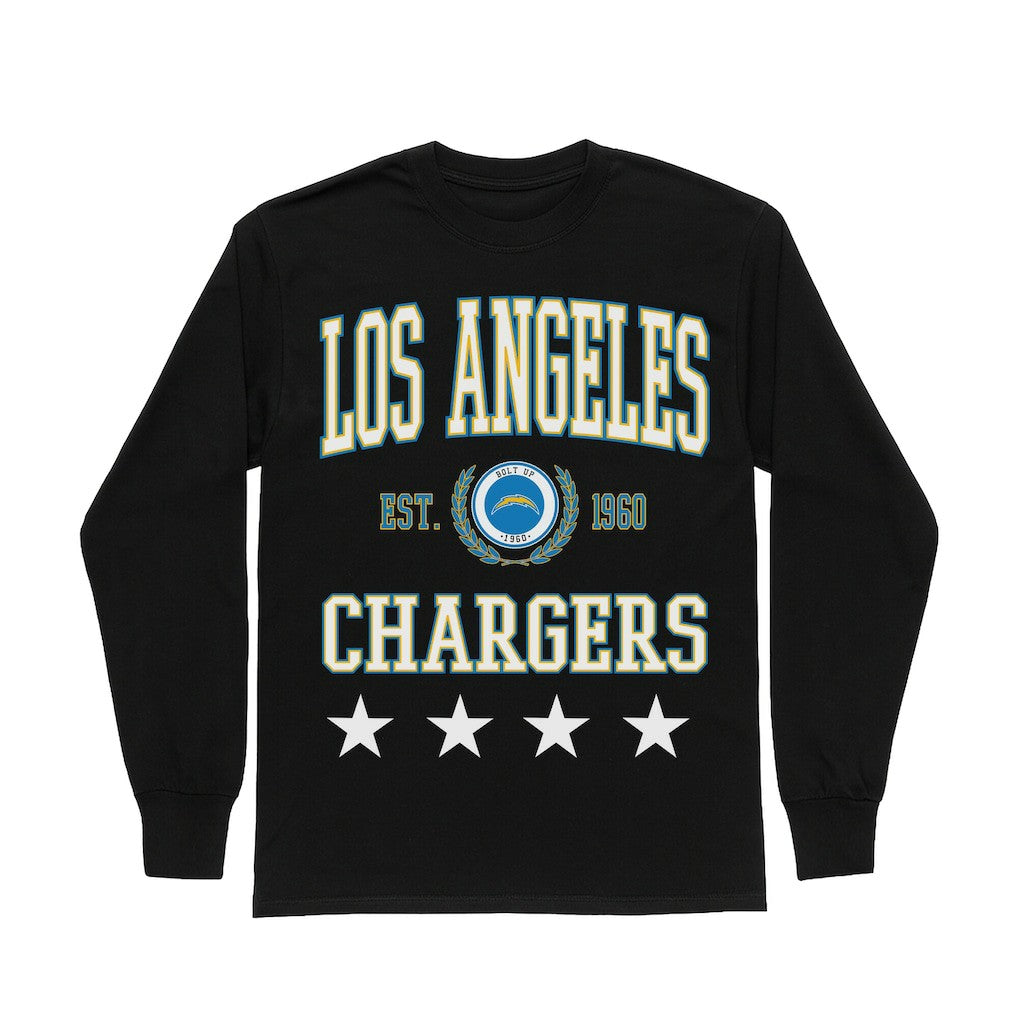 Gameday Couture Women's Oversized Everyday Star Long Sleeve T-Shirt - Los Angeles Chargers