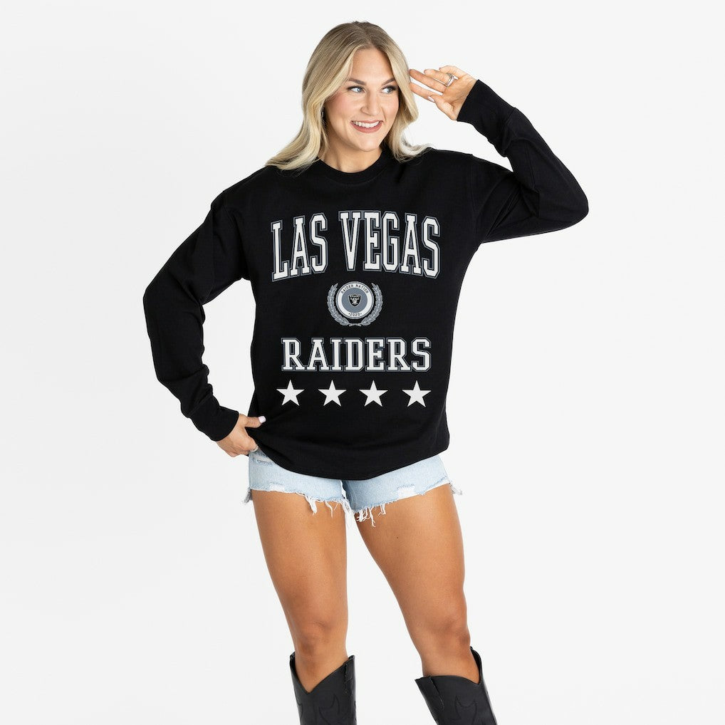 Gameday Couture Women's Oversized Everyday Star Long Sleeve T-Shirt - Las Vegas Raiders