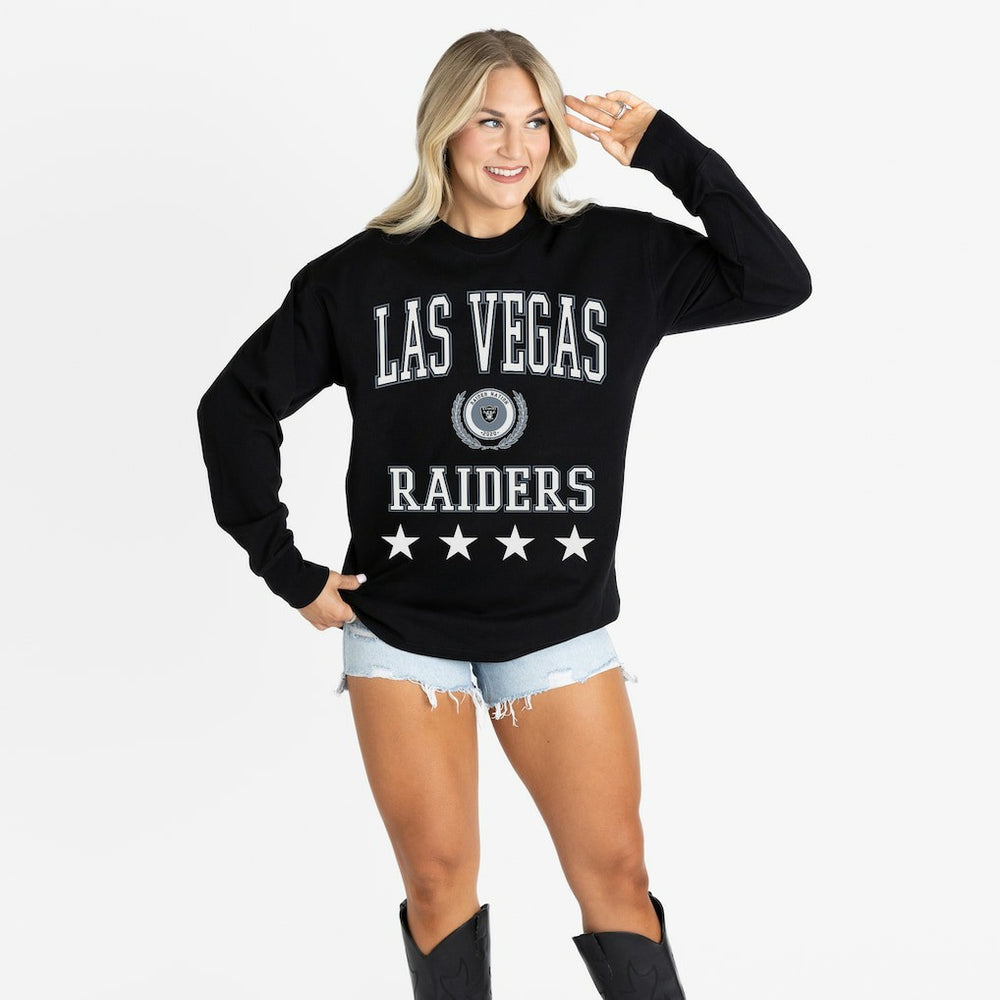 Gameday Couture Women's Oversized Everyday Star Long Sleeve T-Shirt - Las Vegas Raiders