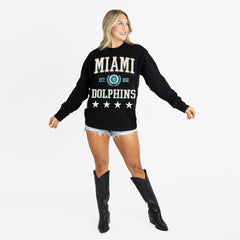 Gameday Couture Women's Oversized Everyday Star Long Sleeve T-Shirt - Miami Dolphins