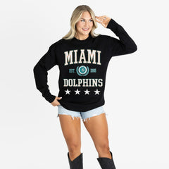 Gameday Couture Women's Oversized Everyday Star Long Sleeve T-Shirt - Miami Dolphins