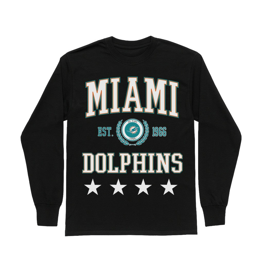 Gameday Couture Women's Oversized Everyday Star Long Sleeve T-Shirt - Miami Dolphins