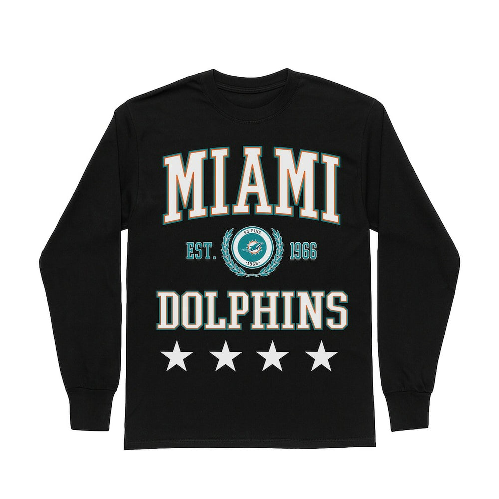 Gameday Couture Women's Oversized Everyday Star Long Sleeve T-Shirt - Miami Dolphins