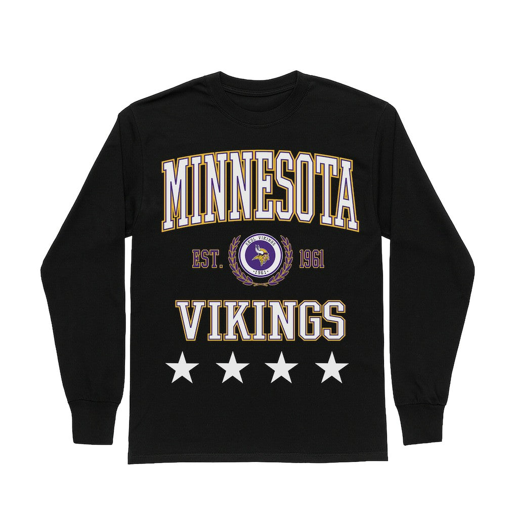 Gameday Couture Women's Oversized Everyday Star Long Sleeve T-Shirt - Minnesota Vikings
