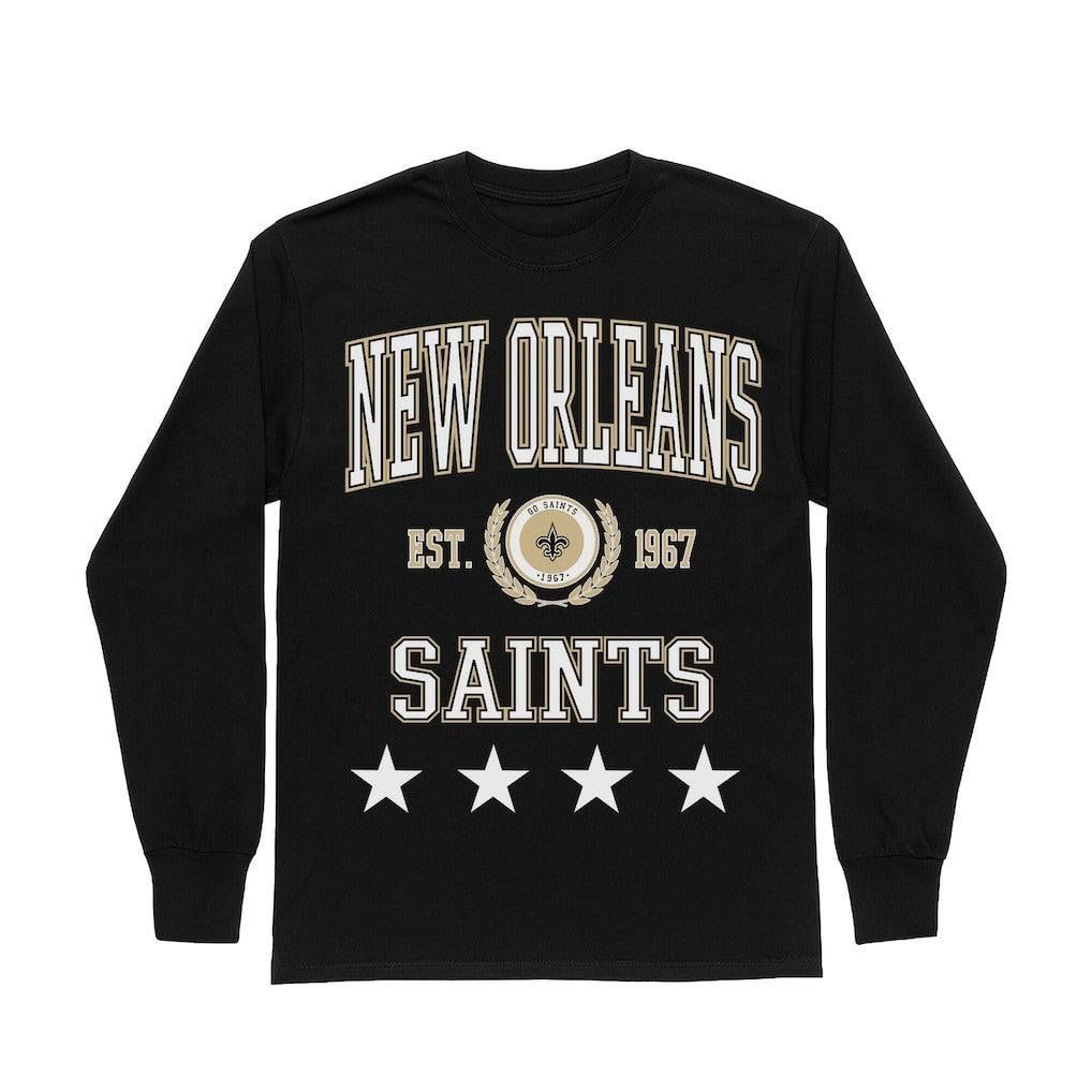 Gameday Couture Women's Oversized Everyday Star Long Sleeve T-Shirt - New Orleans Saints