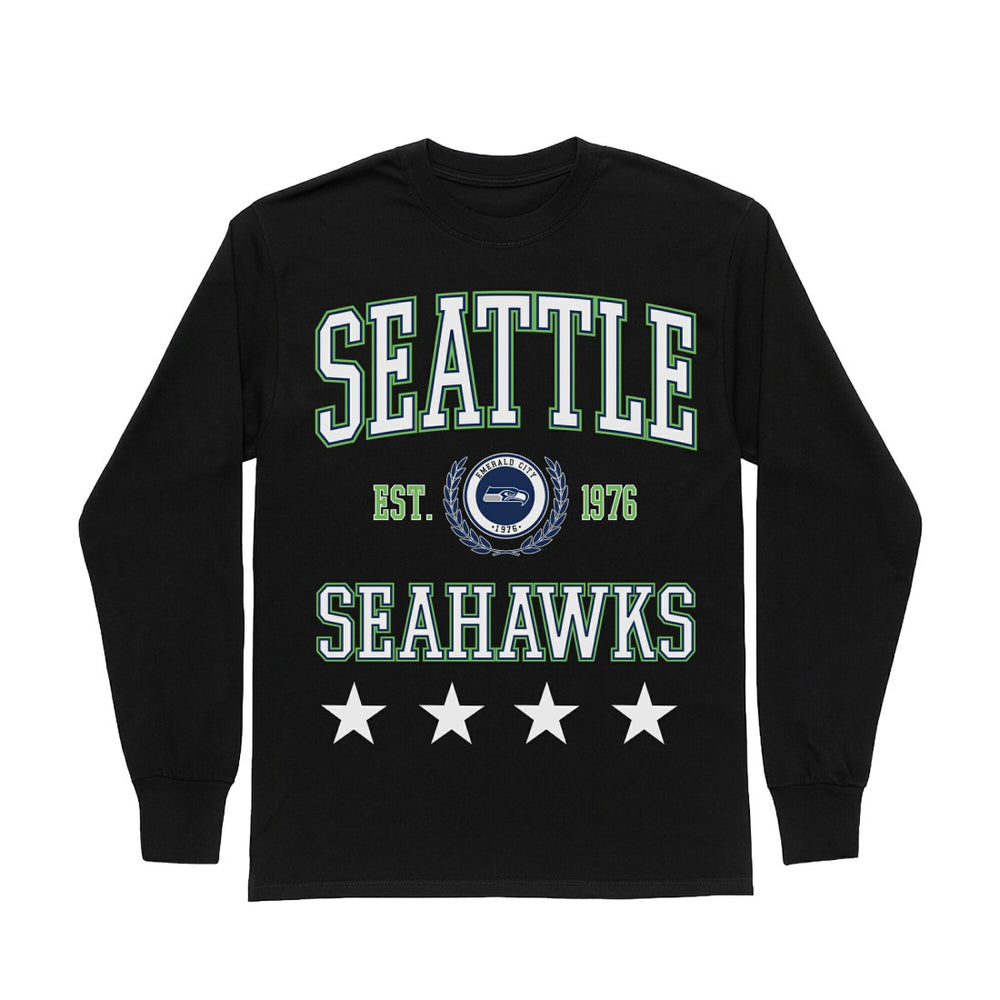Gameday Couture Women's Oversized Everyday Star Long Sleeve T-Shirt - Seattle Seahawks