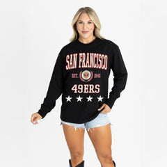 Gameday Couture Women's Oversized Everyday Star Long Sleeve T-Shirt - San Francisco 49ers