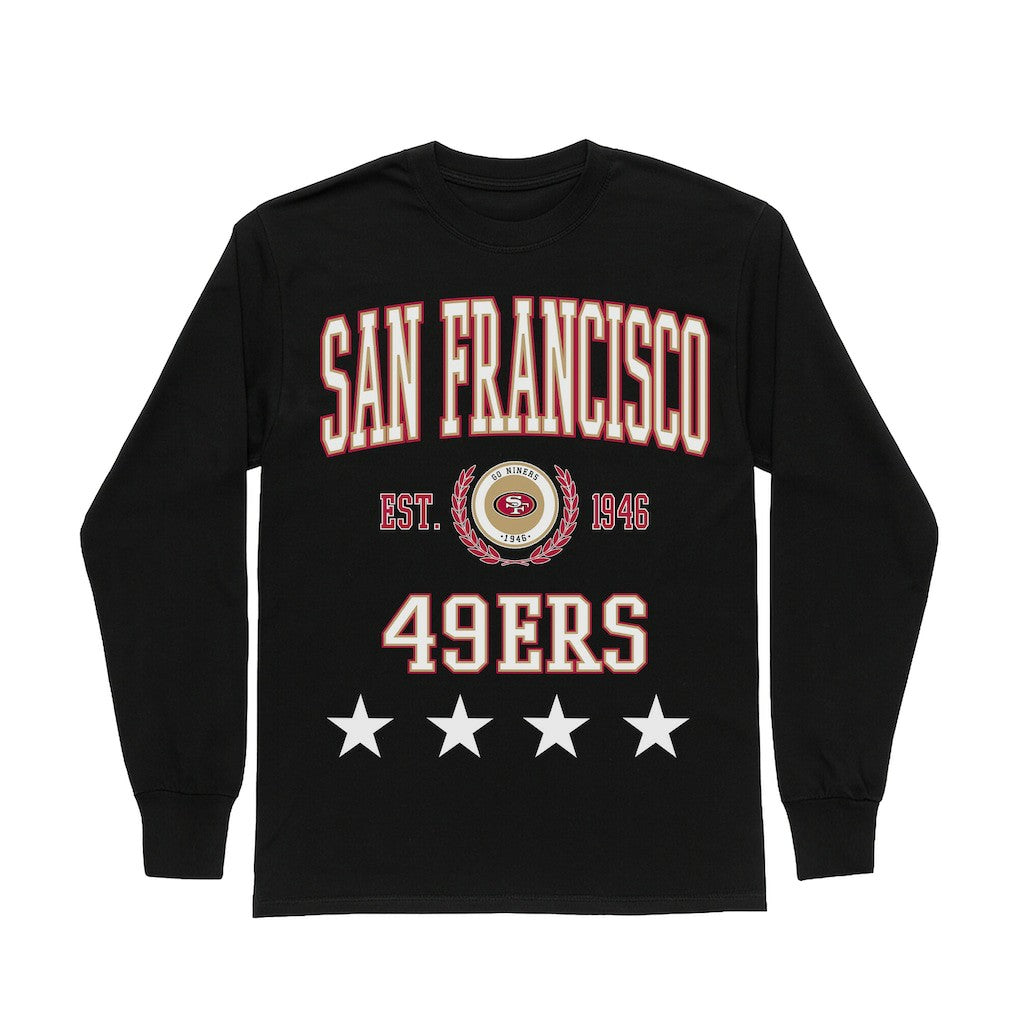 Gameday Couture Women's Oversized Everyday Star Long Sleeve T-Shirt - San Francisco 49ers