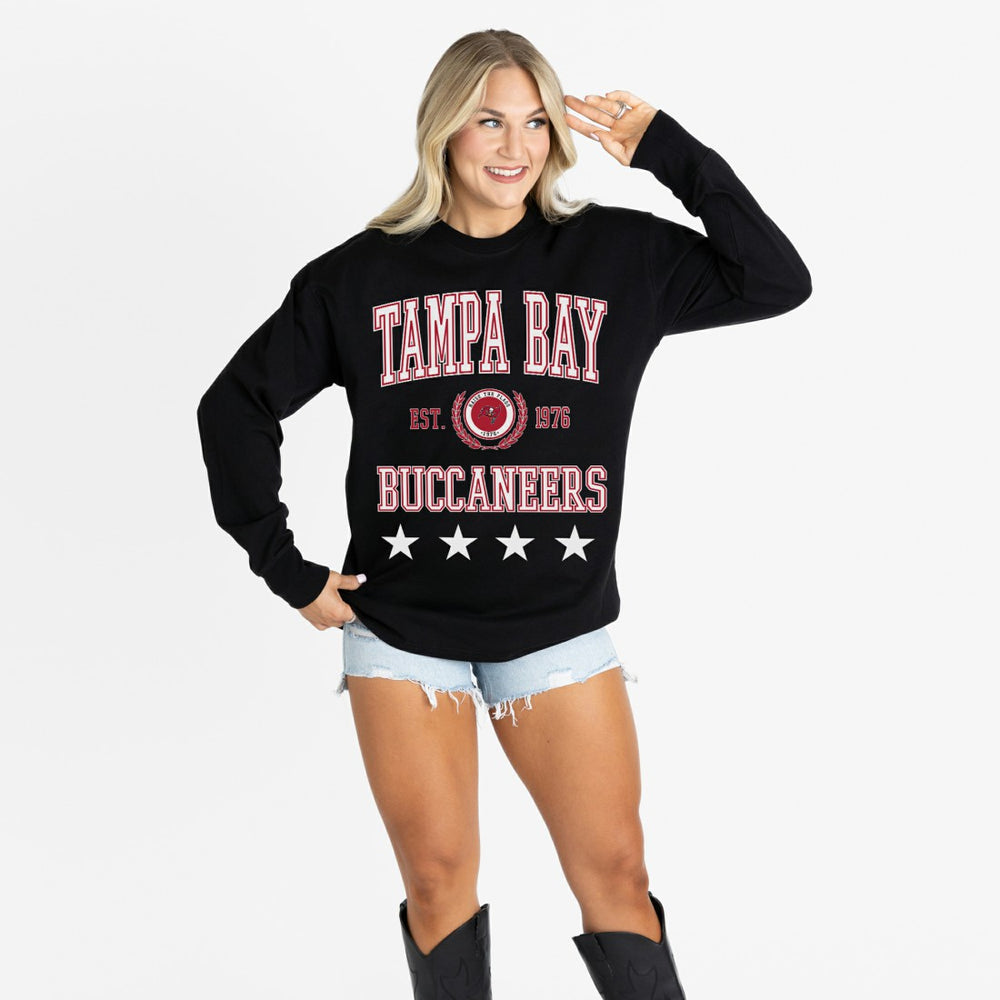 Gameday Couture Women's Oversized Everyday Star Long Sleeve T-Shirt - Tampa Bay Buccaneers