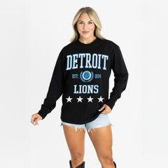 Gameday Couture Women's Oversized Everyday Star Long Sleeve T-Shirt - Detroit Lions