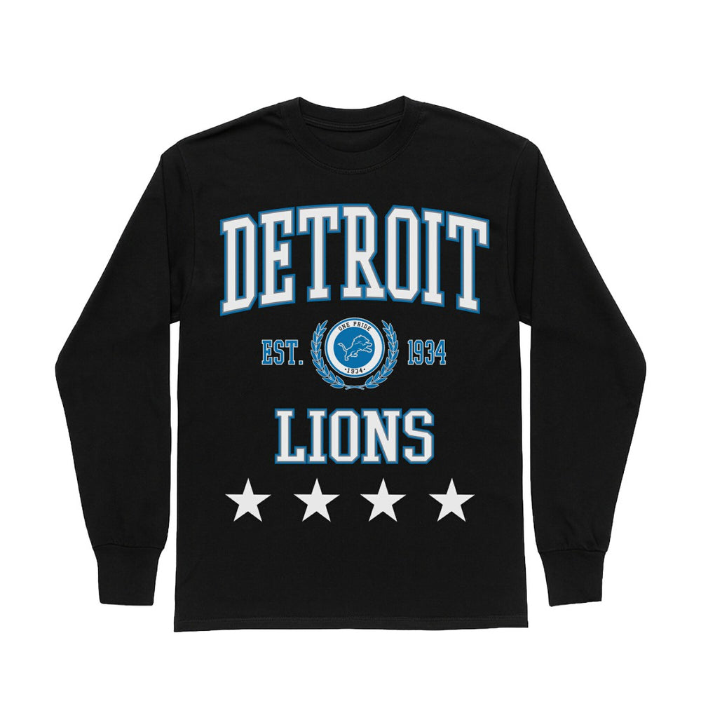 Gameday Couture Women's Oversized Everyday Star Long Sleeve T-Shirt - Detroit Lions