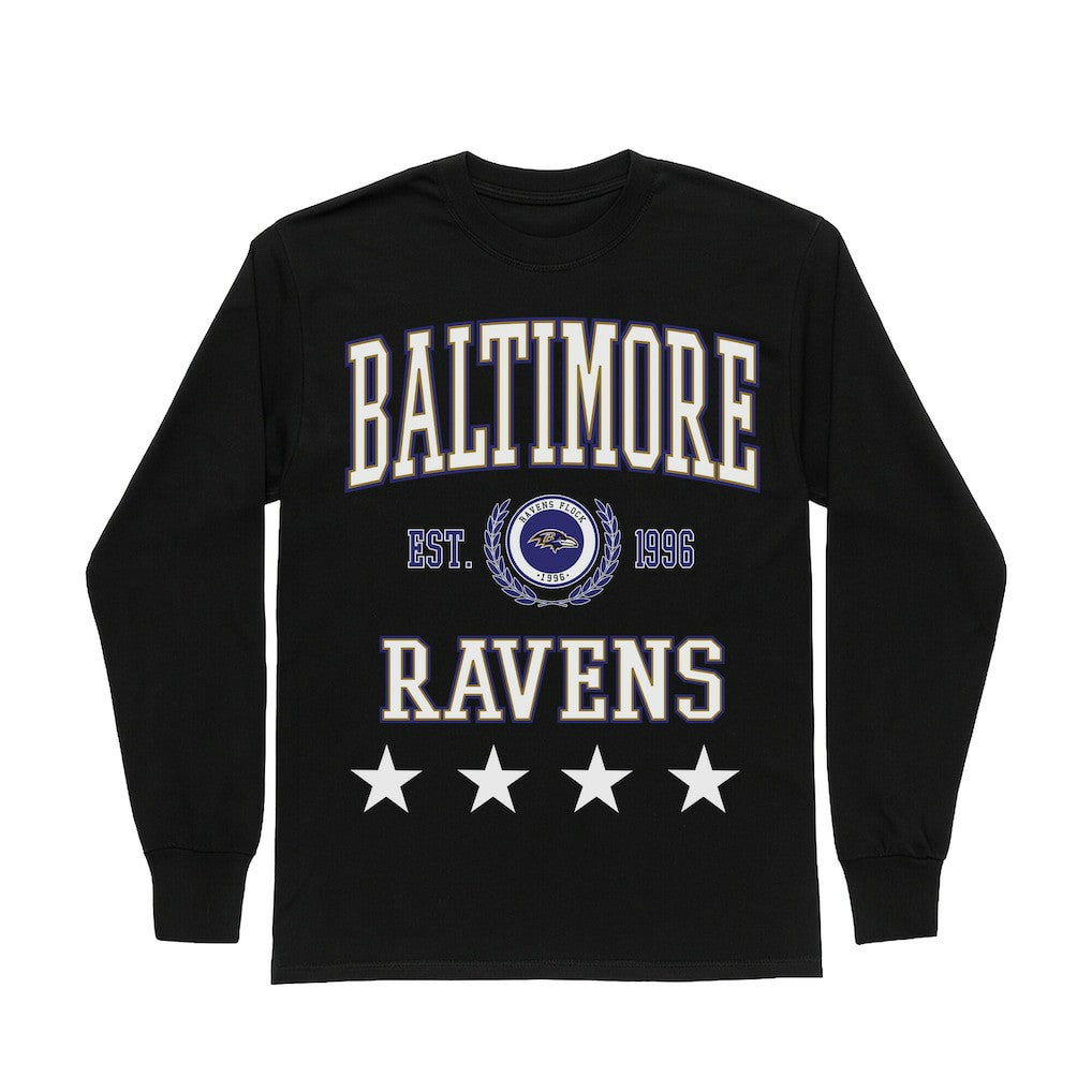 Gameday Couture Women's Oversized Everyday Star Long Sleeve T-Shirt - Baltimore Ravens