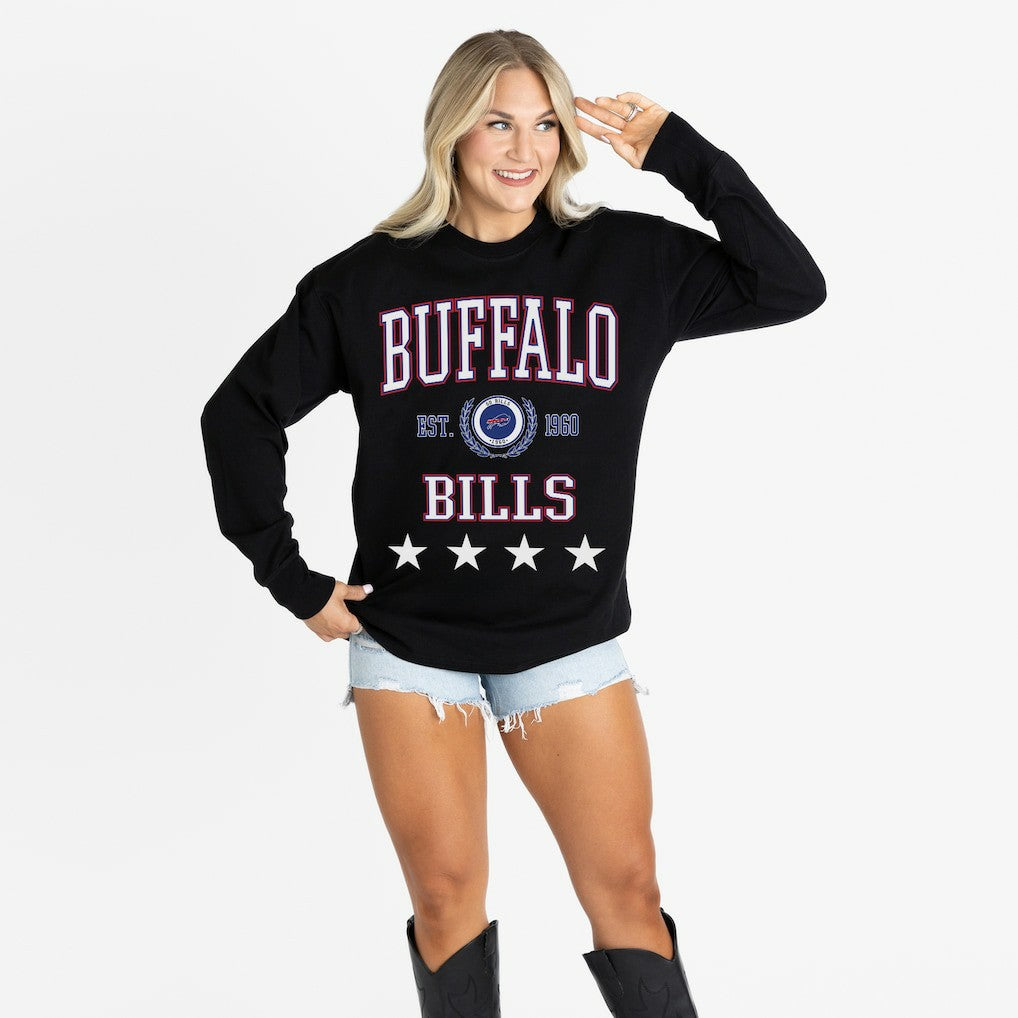 Gameday Couture Women's Oversized Everyday Star Long Sleeve T-Shirt - Buffalo Bills