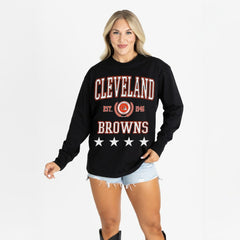 Gameday Couture Women's Oversized Everyday Star Long Sleeve T-Shirt - Cleveland Browns