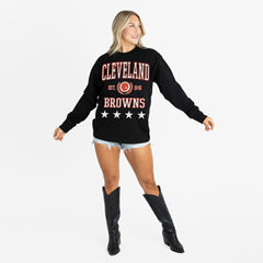 Gameday Couture Women's Oversized Everyday Star Long Sleeve T-Shirt - Cleveland Browns