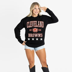 Gameday Couture Women's Oversized Everyday Star Long Sleeve T-Shirt - Cleveland Browns