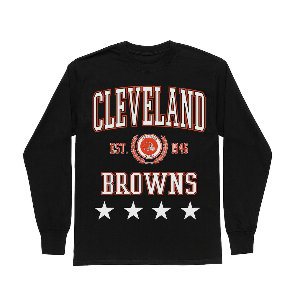 Gameday Couture Women's Oversized Everyday Star Long Sleeve T-Shirt - Cleveland Browns