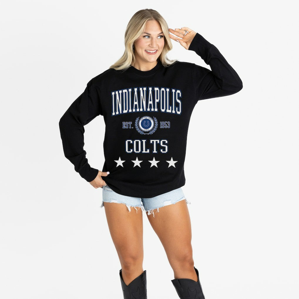 Gameday Couture Women's Oversized Everyday Star Long Sleeve T-Shirt - Indianapolis Colts