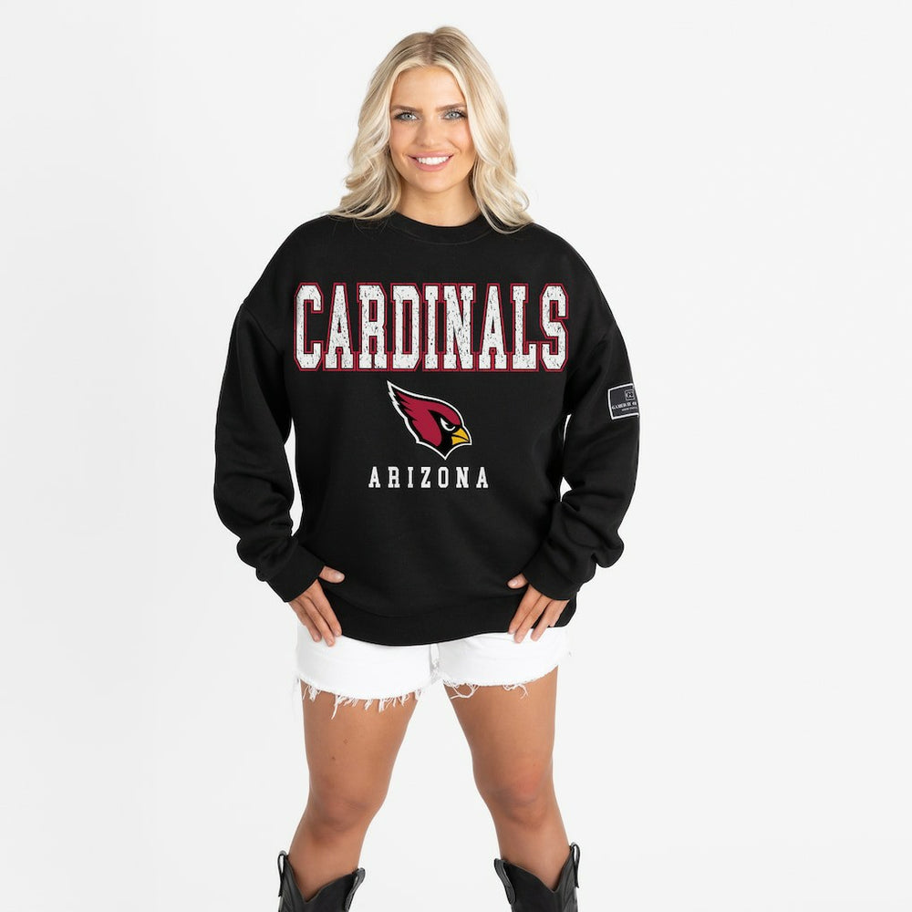 Gameday Couture Women's Oversized Level Up Black Label Premium Fleece Sweatshirt - Arizona Cardinals