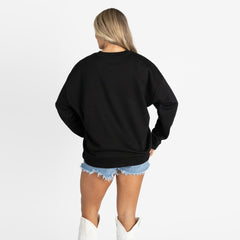 Gameday Couture Women's Oversized Level Up Black Label Premium Fleece Sweatshirt - Atlanta Falcons