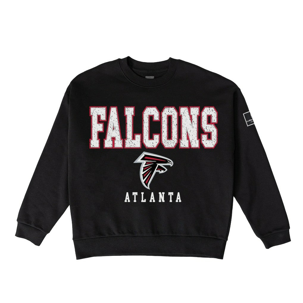 Gameday Couture Women's Oversized Level Up Black Label Premium Fleece Sweatshirt - Atlanta Falcons