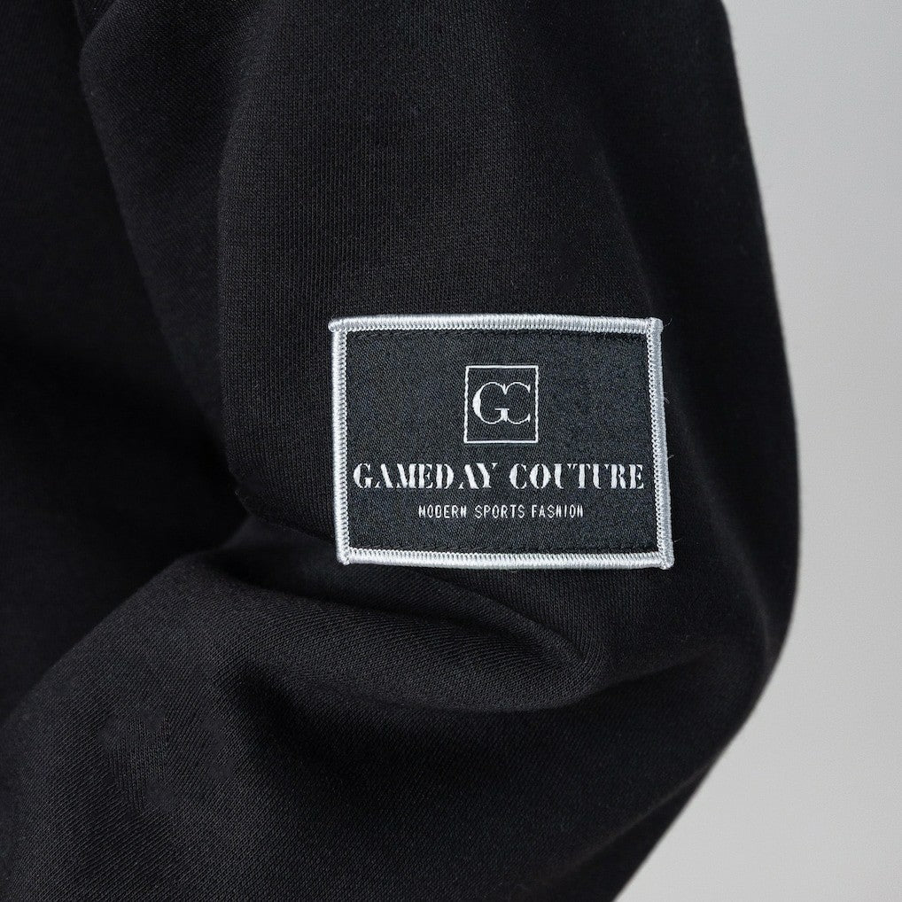 Gameday Couture Women's Oversized Level Up Black Label Premium Fleece Sweatshirt - Los Angeles Chargers