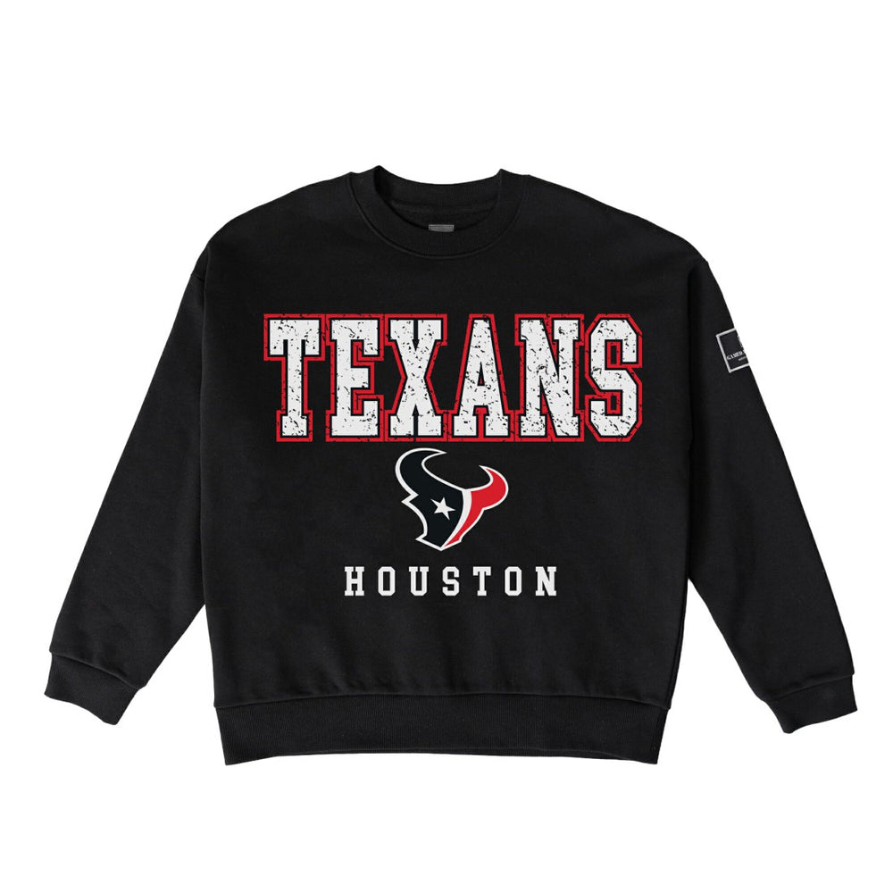 Gameday Couture Women's Oversized Level Up Black Label Premium Fleece Sweatshirt - Houston Texans