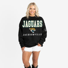 Gameday Couture Women's Oversized Level Up Black Label Premium Fleece Sweatshirt - Jacksonville Jaguars