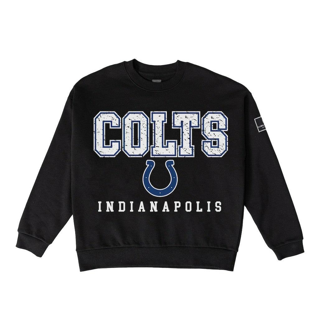 Gameday Couture Women's Oversized Level Up Black Label Premium Fleece Sweatshirt - Indianapolis Colts