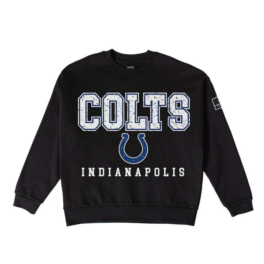 Gameday Couture Women's Oversized Level Up Black Label Premium Fleece Sweatshirt - Indianapolis Colts