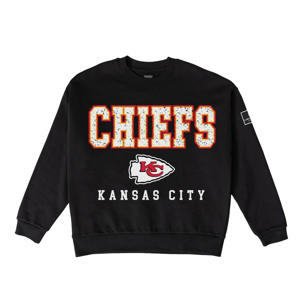 Gameday Couture Women's Oversized Level Up Black Label Premium Fleece Sweatshirt - Kansas City Chiefs